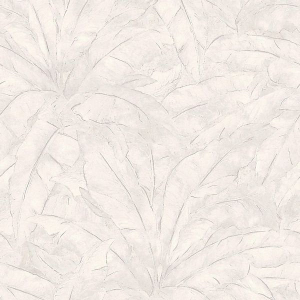 PROFHOME 369274-GU Natur Tapete Dschungel Matt Grau Silber Weiß 0,53 m x 10 günstig online kaufen