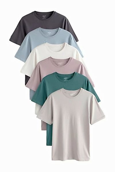 Next T-Shirt 6er-Pack Essential Slim Fit T-Shirts aus Baumwolle (6-tlg) günstig online kaufen