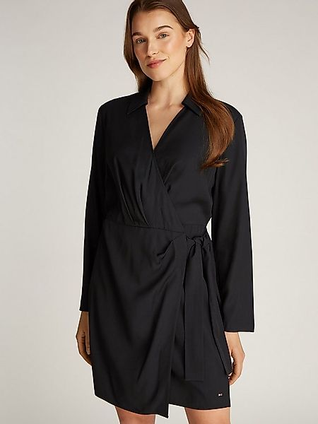 Tommy Hilfiger Wickelkleid FLUID VIS LS WRAP SHORT DRESS im Wickeldesign, m günstig online kaufen