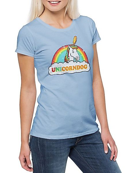 Urban Backwoods Print-Shirt Unicorndog Damen T-Shirt Einhorn Regenbogen Rai günstig online kaufen