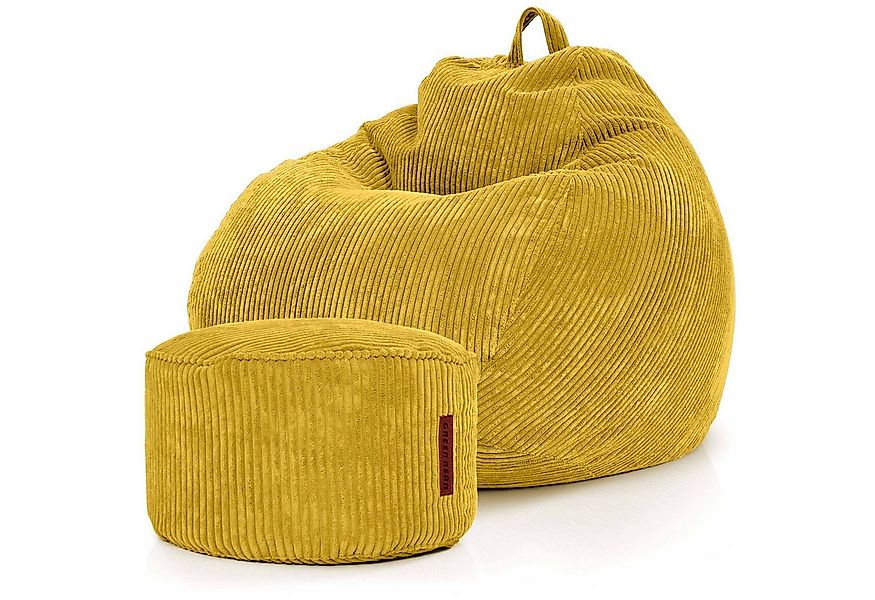 Green Bean Sitzsack XXL Sitzsack Scoop + Hocker aus Cord, Indoor Sitzkissen günstig online kaufen