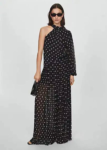 Asymmetrische Bluse mit Polka Dots günstig online kaufen