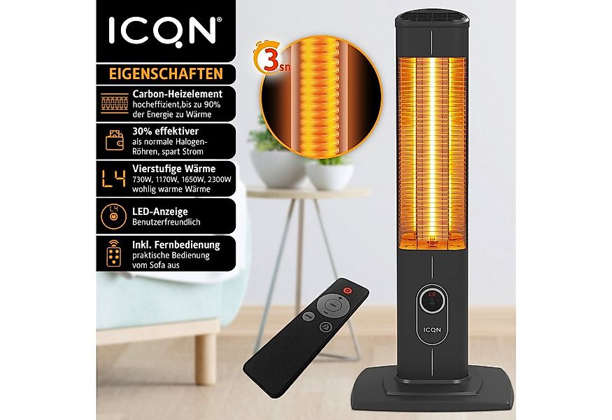 ICQN Heizstrahler IC2300.R-KABEL, Stand Heizstrahler mit Wasserdicht Schutz günstig online kaufen