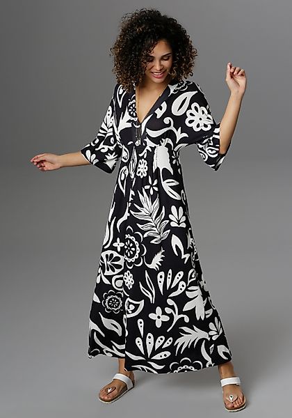 Aniston SELECTED Maxikleid, mit weiten, 3/4-langen Ärmeln günstig online kaufen