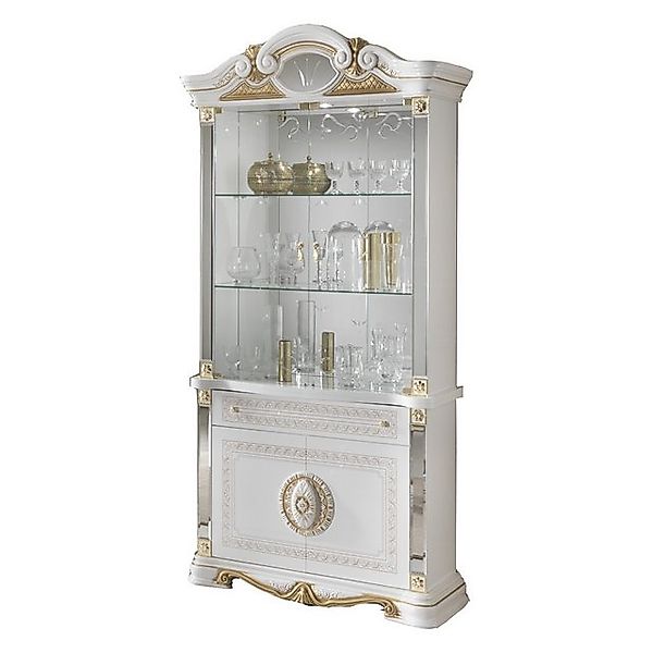 Interdesign24 Glasvitrine Bella (4-Türig, im Barock-Stil, mit Goldverzierun günstig online kaufen