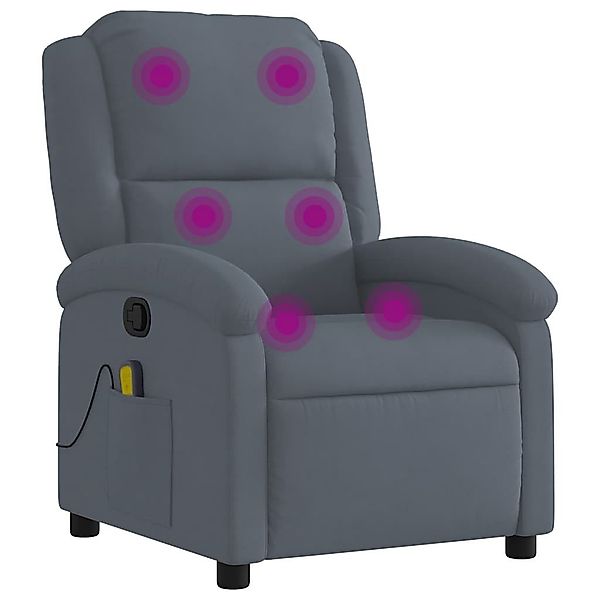 vidaXL Sessel Massagesessel Dunkelgrau Samt (1-St) günstig online kaufen
