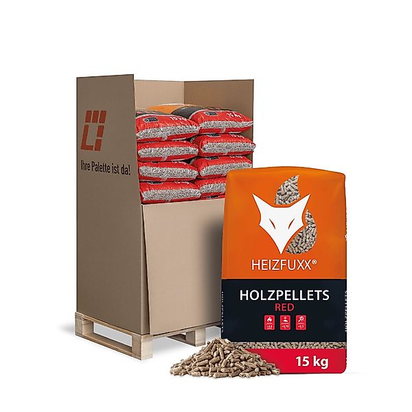 Heizfuxx Holzpellets Red 15kg x 20 Sack 300kg Palette günstig online kaufen