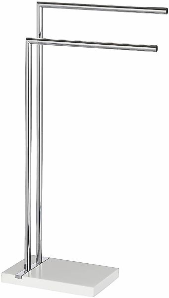 WENKO Handtuchständer "Noble White" aus Edelstahl, 2 Handtuchstangen, schwe günstig online kaufen