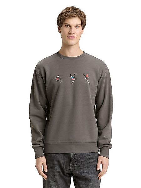TOM TAILOR Denim Sweater mit Ski-Motiven bestickt günstig online kaufen