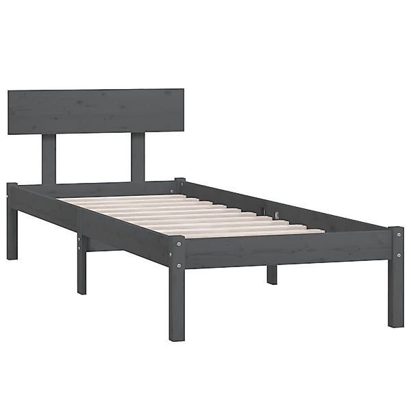 vidaXL Bett Massivholzbett Grau Kiefer 90x190 günstig online kaufen