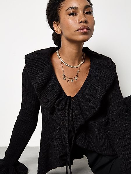 Apricot Cardigan Kurzer Cardigan mit Rüschen günstig online kaufen