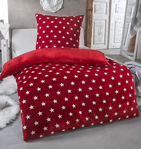Malika Wendebettwäsche 155x220 + 80x80 cm Cashmere Touch Sterne Bettwäsche, günstig online kaufen