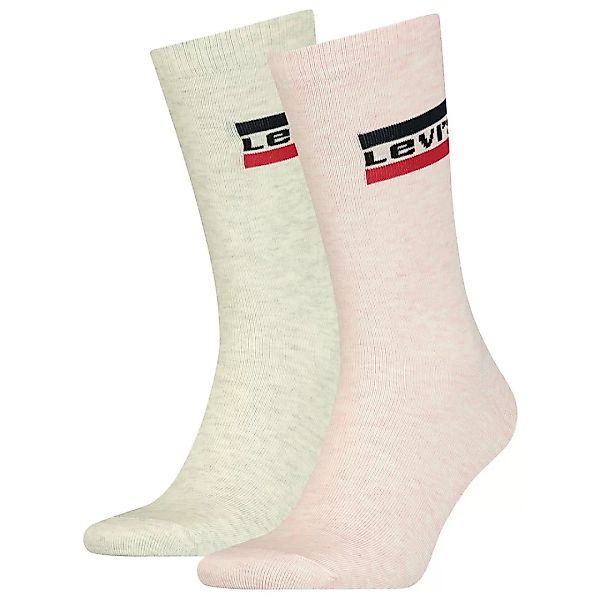 Levi´s ® Logo Regular Socken 2 Paare EU 35-38 Pink / White günstig online kaufen