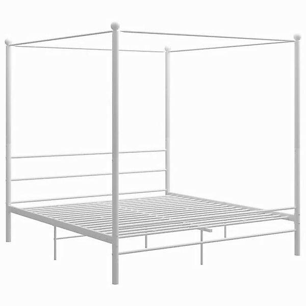 furnicato Bettgestell Himmelbett Weiß Metall 180x200 cm (1-tlg) günstig online kaufen