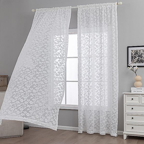 Sunicol Gardine Voile Vorhang Jacquard Gardinen, günstig online kaufen