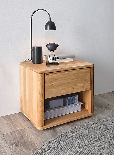Schlafkontor Nachtkommode »Hilla«, Eiche Massiv, Nachtkonsole mit Schublade günstig online kaufen