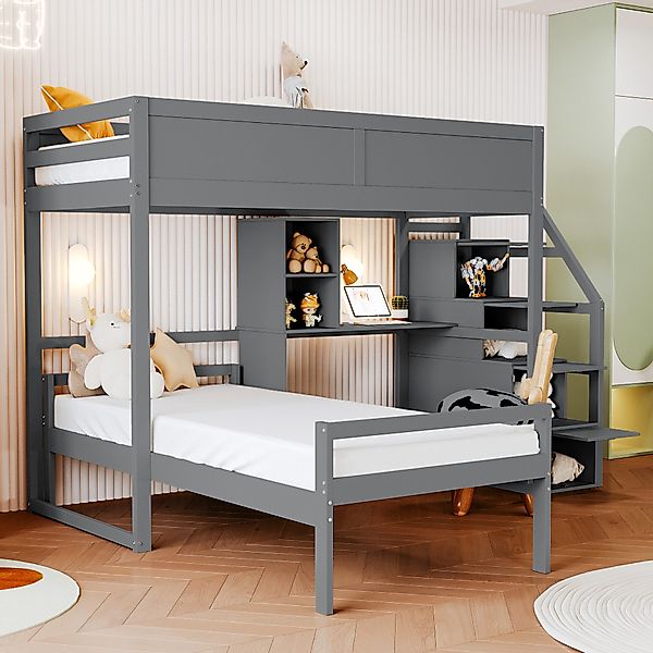 HAUSS SPOLE Etagenbett 90x200 cm Sicherheitstreppe günstig online kaufen