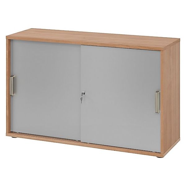 bümö Aktenschrank office Schiebetürenschrank Dekor: Nussbaum/Silber - Griff günstig online kaufen