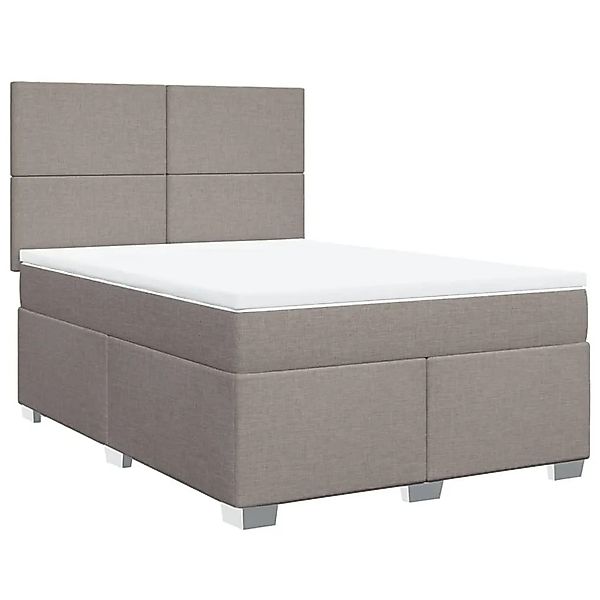 vidaXL Boxspringbett mit Matratze Taupe 140x190 cm Stoff 3290480 günstig online kaufen