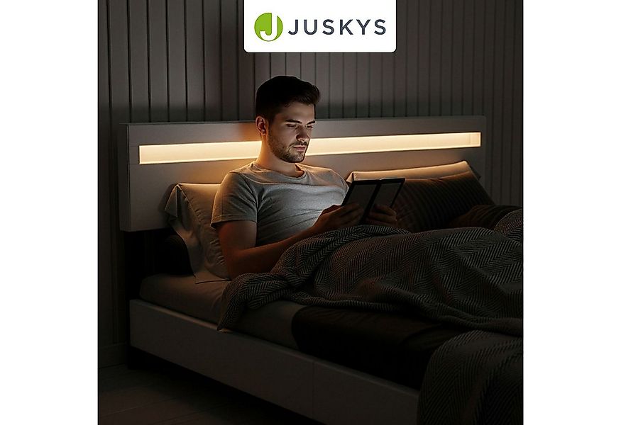 Juskys Polsterbett Paris, 180x200 cm, bunte LED-Beleuchtung, Kunstleder, we günstig online kaufen