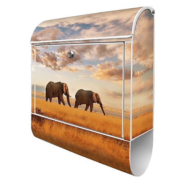 Banjado Design Briefkasten Weiß Pulverbeschichtet 39x47x14cm 2 Schlüssel Mi günstig online kaufen