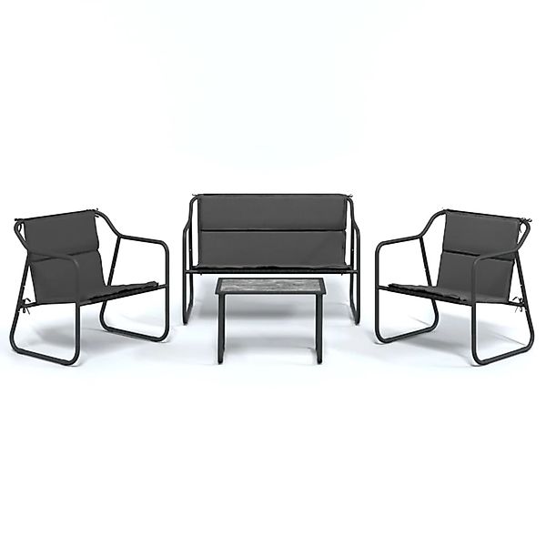 vidaXL 4-Tlg Garten-Lounge-Set mit Kissen Anthrazit Stahl 3186934 günstig online kaufen