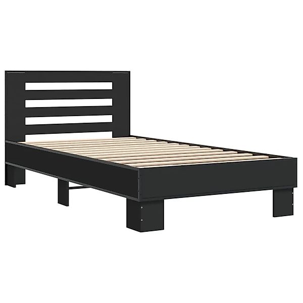 vidaXL Bettgestell Schwarz 90x200 cm Holzwerkstoff und Metall 845652 günstig online kaufen
