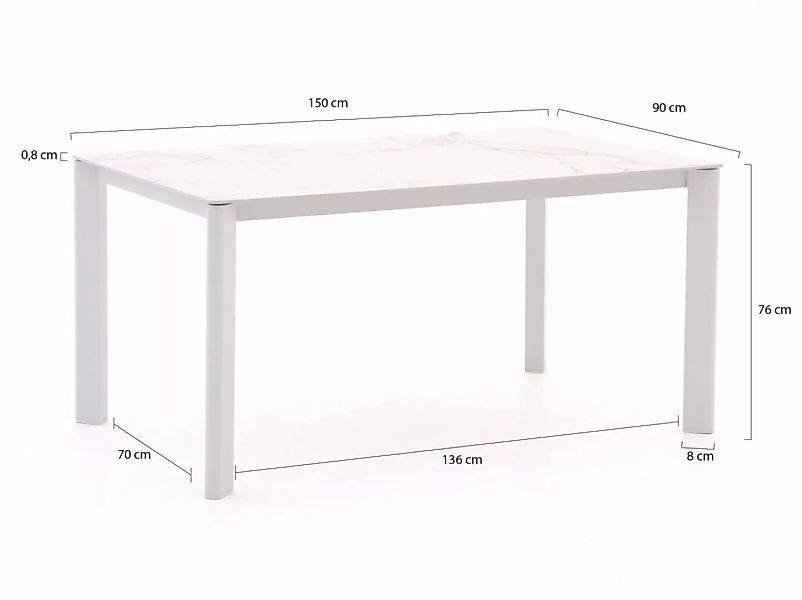 Bellagio Isolo Gartentisch 150x90x76 cm günstig online kaufen