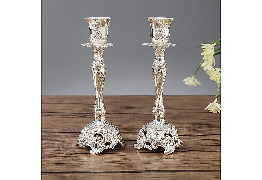 LuxusKollektion Kerzenleuchter 2er Set Silber Kerzenständer Kerzenhalter Sc günstig online kaufen