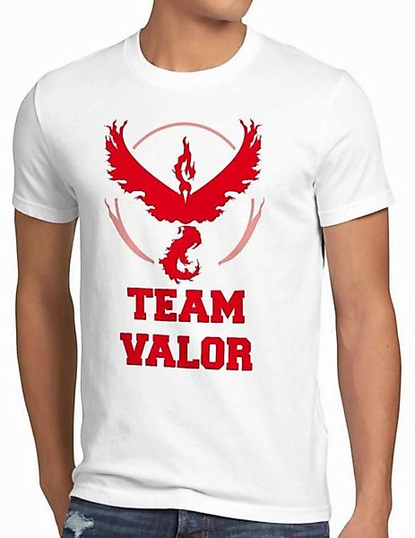 style3 T-Shirt Team Valor Rot Red Wagemut arena pokeball game go kampf poke günstig online kaufen