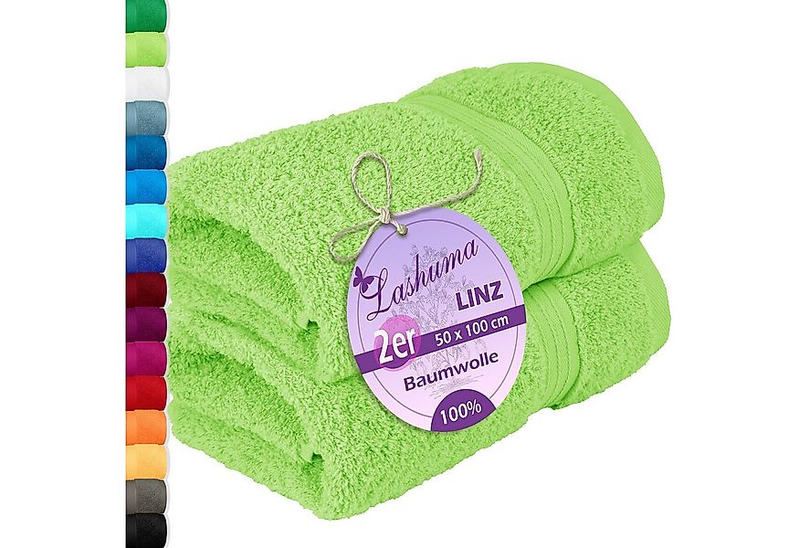 Lashuma Handtücher Linz, Frottee (2-St), Grüne Handtücher Bad 50x100 cm günstig online kaufen