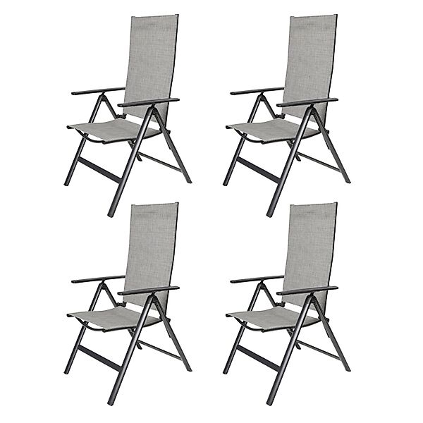 ebuy24 Keddy 4 x Gartenstuhl Justierbarer Rücken 7 Positionen Schwarz Hellg günstig online kaufen