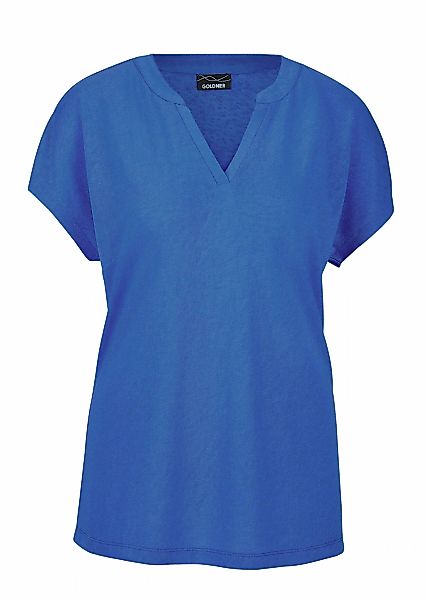 GOLDNER Kurzarmshirt "Kurzgröße Luftiges Basicshirt mit V-Ausschnitt" Sonst günstig online kaufen