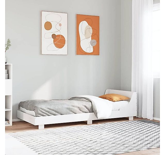 vidaXL Bett, Massivholzbett ohne Matratze Weiß 100x200 cm Kiefernholz günstig online kaufen