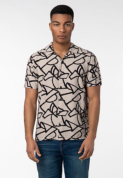SUBLEVEL Kurzarmhemd Herren Freizeithemd allover bedruckt günstig online kaufen