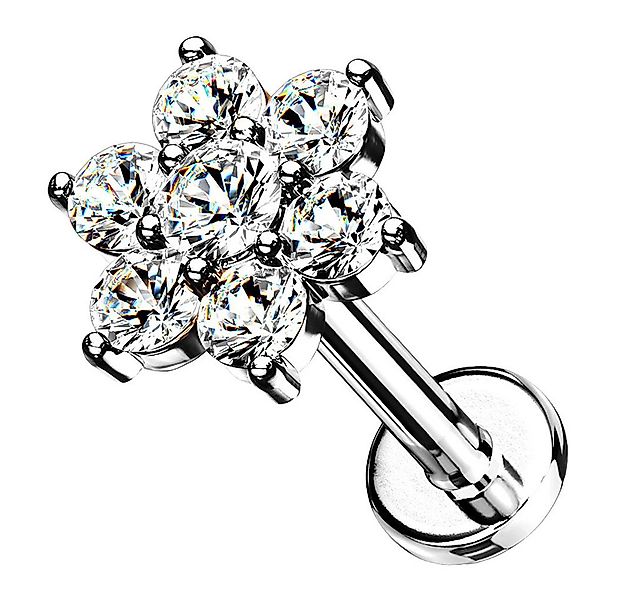 Taffstyle Piercing-Set Tragus Labret Ohr Stecker Piercing flach Zirkonia Bl günstig online kaufen