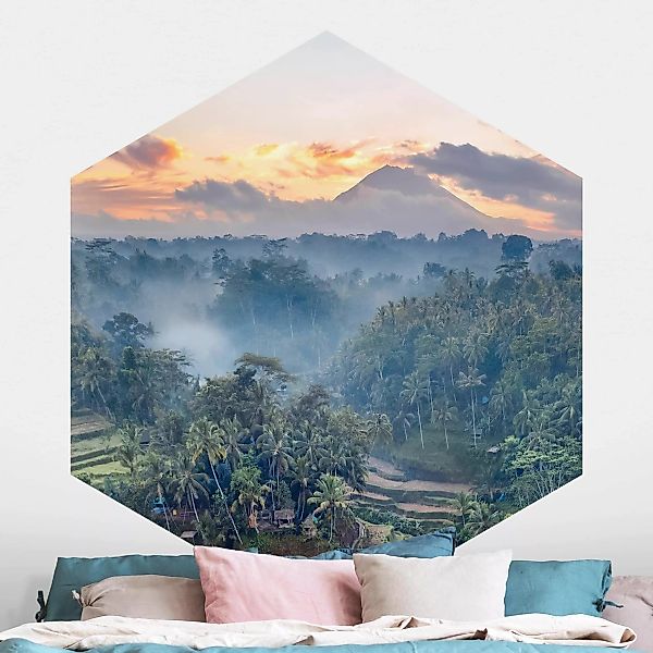 Hexagon Fototapete selbstklebend Landschaft in Bali günstig online kaufen