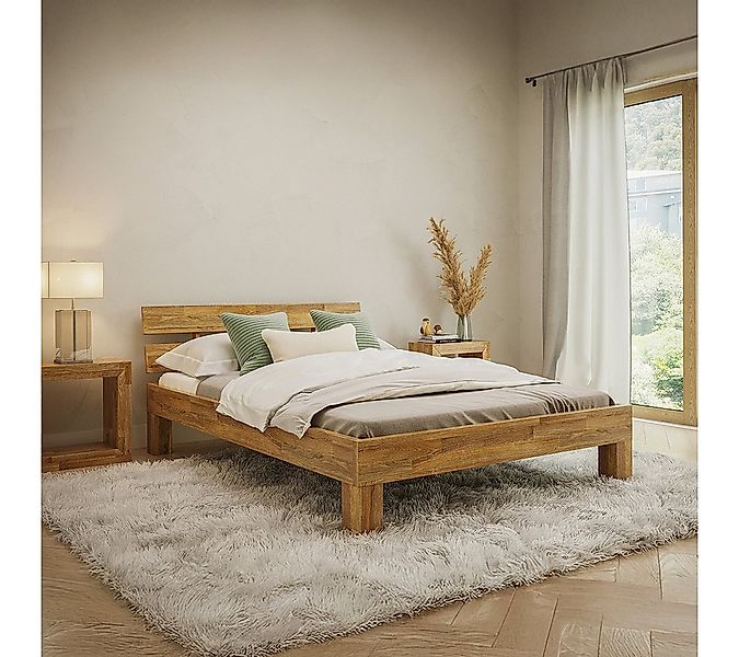 skølm Massivholzbett Floki aus Eiche mit Bettkopf, natur geölt, verfügbar i günstig online kaufen
