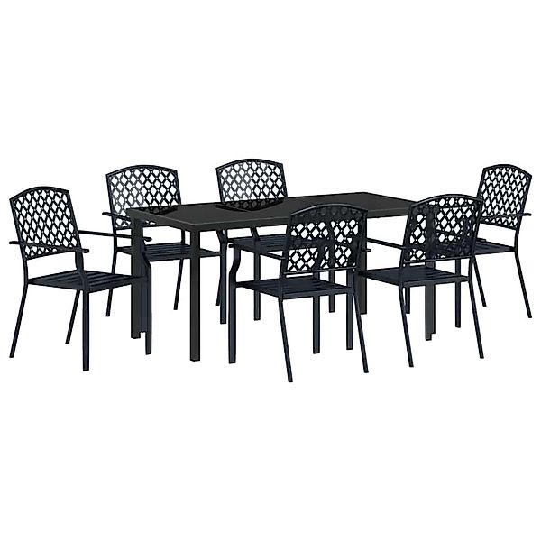vidaXL 3-Teiliges Garten-Esszimmer-Set in Anthrazitstahl 3379307 günstig online kaufen