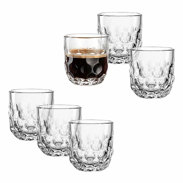 LEONARDO Espressoglas "GOCCE, 90 ml, 6er-Set" 1. Variante, mit Tropfenrelie günstig online kaufen