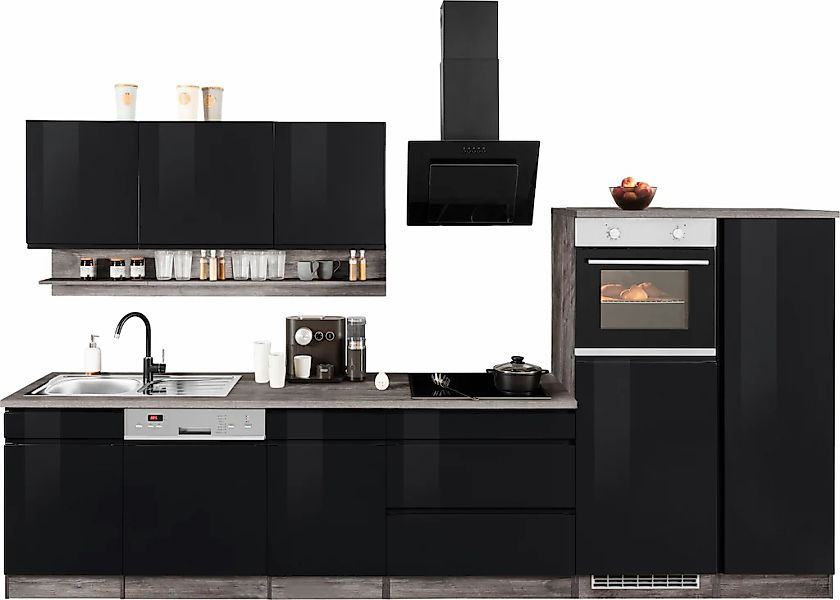 KOCHSTATION Küchenzeile "KS-Virginia" Breite 350 cm, mit Glaskeramik-oder I günstig online kaufen