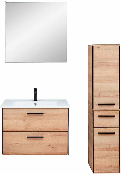 Saphir Badmöbel-Set »Quickset 395 3-teilig, Keramikwaschtisch mit LED-Spieg günstig online kaufen