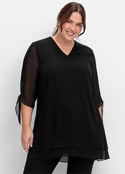 Sheego Klassische Bluse Longbluse 3/4-Arm günstig online kaufen