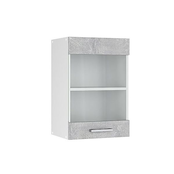 Vicco Küchenglasschrank R-Line Glashängeschrank Beton/Weiß 40 cm günstig online kaufen