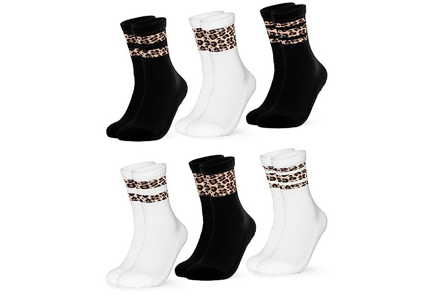 OCCULTO Tennissocken Occulto Damen Leoparden Muster Tennis Socken 6er Pack günstig online kaufen
