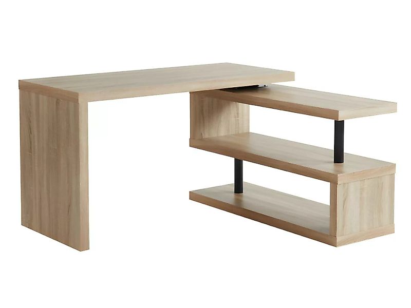 Schreibtisch - Tischplatte um 360° schwenkbar - MDF - Eichefarben - NICEPHO günstig online kaufen