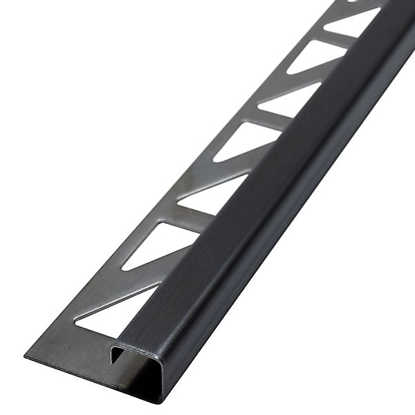 Dalsys Fliesenschiene Edelstahl Schwarz 2,5m x 10mm Eckprofil Quadrat günstig online kaufen