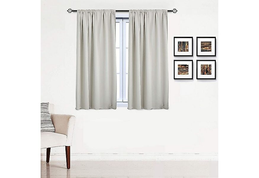 Woltu Gardine (2 St), Kräuselband für Schiene, Thermo-/Verdunklungsvorhang günstig online kaufen