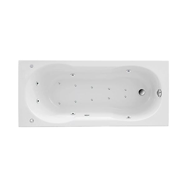 Ottofond Badewanne Nixe 170 cm Weiß inkl. Whirlpool Typ 3 Chrom, pneumatisc günstig online kaufen