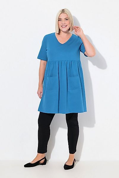 Ulla Popken Longshirt Longshirt Empirenaht A-Linie V-Ausschnitt Halbarm günstig online kaufen